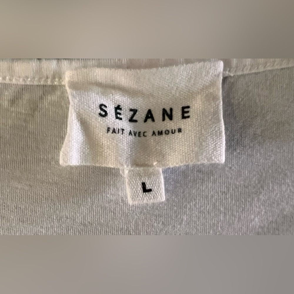SEZANE Large White Cotton Tie Knot T-shirt Originally $135 - Picture 3 of 4